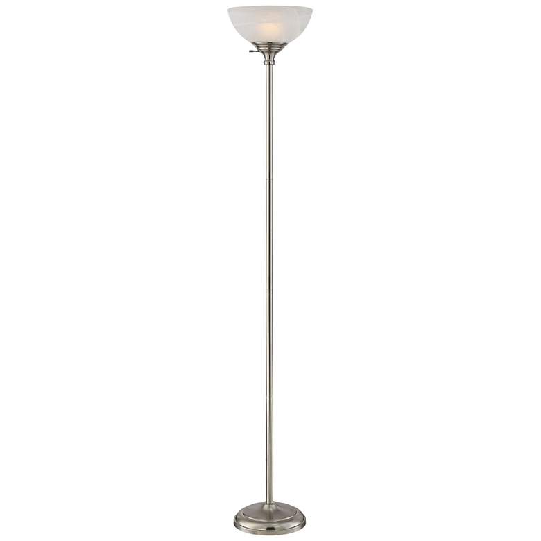 Image 3 360 Lighting Maddox 71" High Satin Nickel Torchiere Floor Lamp