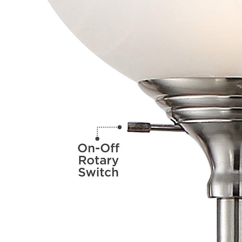 Image 4 360 Lighting Maddox 71" High Satin Nickel Torchiere Floor Lamp more views