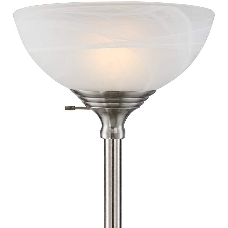Image 5 360 Lighting Maddox 71" High Satin Nickel Torchiere Floor Lamp more views