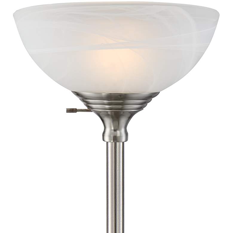 Image 5 360 Lighting Maddox 71 inch High Satin Nickel Torchiere Floor Lamp more views