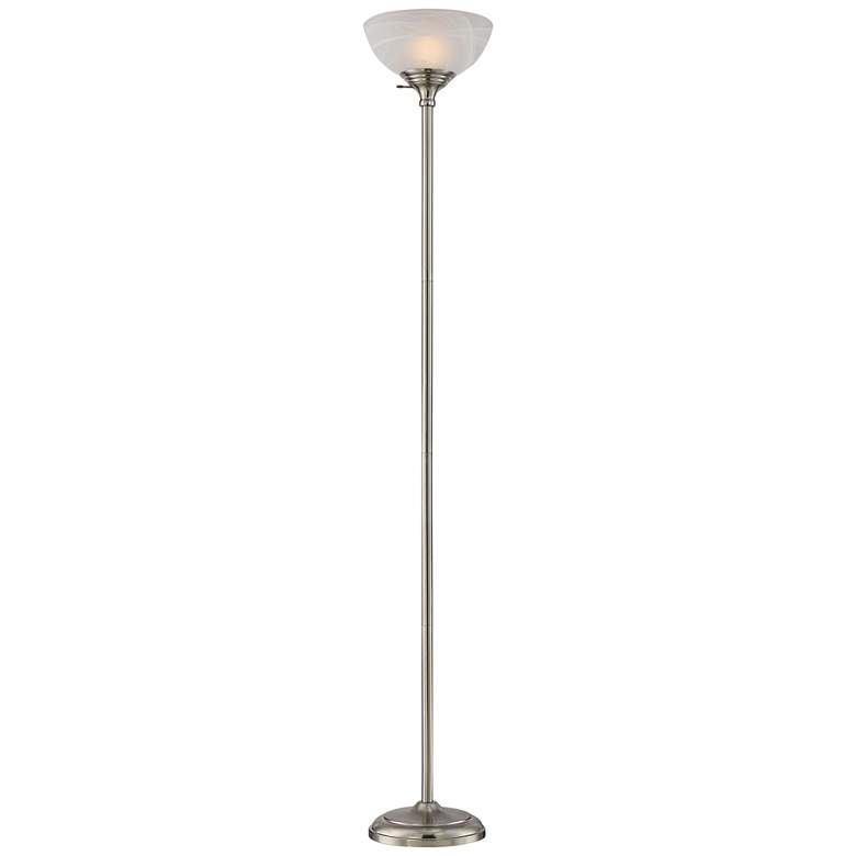 Image 7 360 Lighting Maddox 71" High Satin Nickel Torchiere Floor Lamp more views