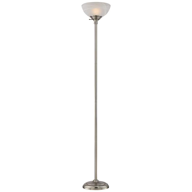 Image 7 360 Lighting Maddox 71 inch High Satin Nickel Torchiere Floor Lamp more views