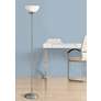 1_360 Lighting Maddox 71" Nickel Torchiere Floor Lamp with USB Dimmer