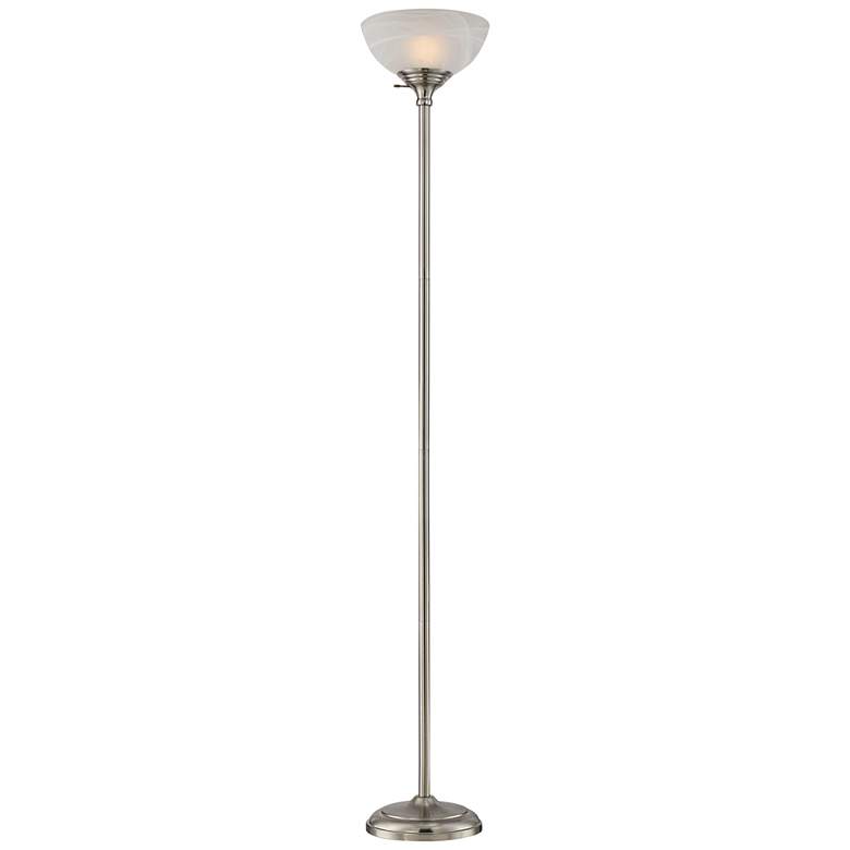 Image 7 360 Lighting Maddox 71" Nickel Torchiere Floor Lamp with USB Dimmer more views