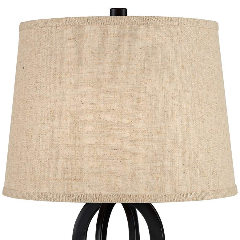 Image 6 360 Lighting Marcel 24 1/4 inch Black and Burlap LED USB Lamps Set of 2 more views
