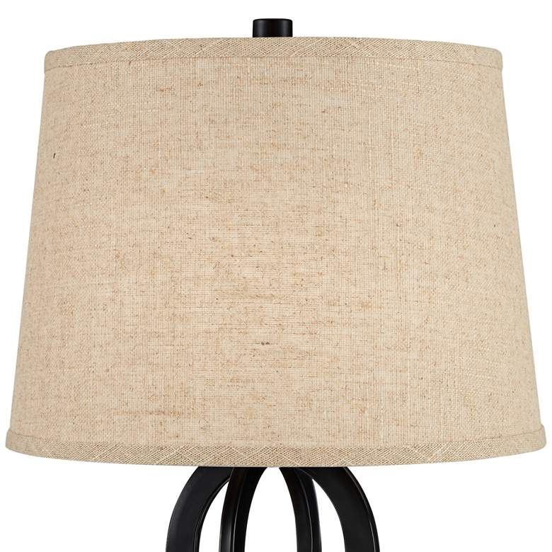 Image 6 360 Lighting Marcel 24 1/4" Black and Burlap LED USB Lamps Set of 2 more views