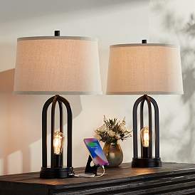 Image1 of 360 Lighting Marcel 24 1/4" LED Night Light USB Table Lamps Set of 2