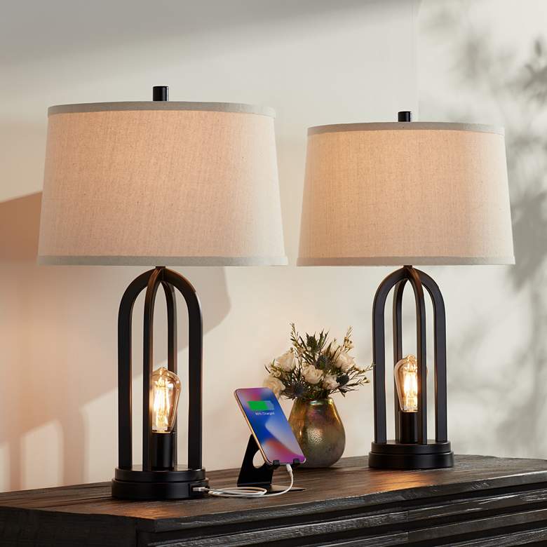 Image 1 360 Lighting Marcel 24 1/4" LED Night Light USB Table Lamps Set of 2