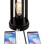 Watch A Video About the Marcel Black Finish Burlap Linen Shade LED USB Table Lamps Set of 2