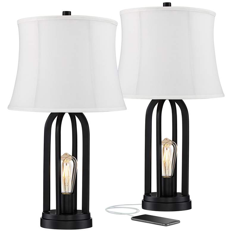 Image 1 360 Lighting Marcel 24 1/4" LED USB Night Light Table Lamps Set of 2