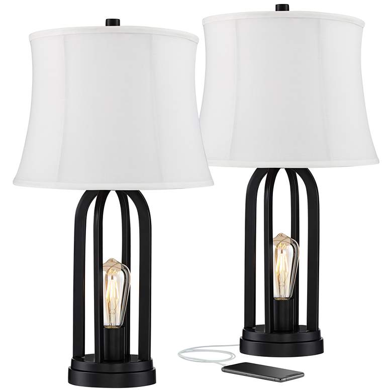 Image 1 360 Lighting Marcel 24 1/4 inch LED USB Night Light Table Lamps Set of 2