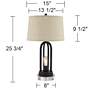360 Lighting Marcel 24 1/4" USB Night Light Lamps with Acrylic Risers