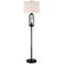 360 Lighting Marcel 64" Black Metal Floor Lamp with Edison Night Light
