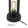 360 Lighting Marcel Black LED USB Night Light Lamps with Square Risers