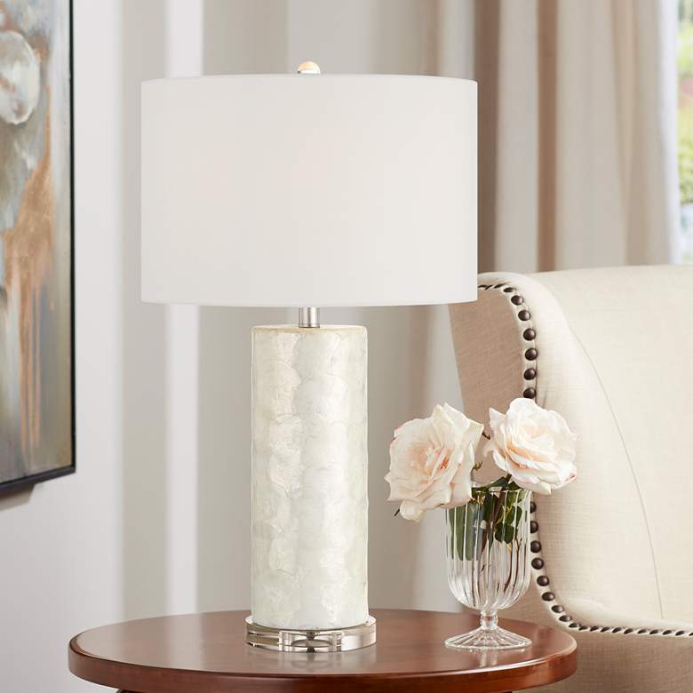 Image 1 360 Lighting Marcus 27 1/2" High Textured White Cylinder Table Lamp