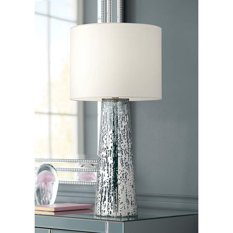 360 Lighting Marcus 30&quot; High Mercury Glass Tapered Column Table Lamp