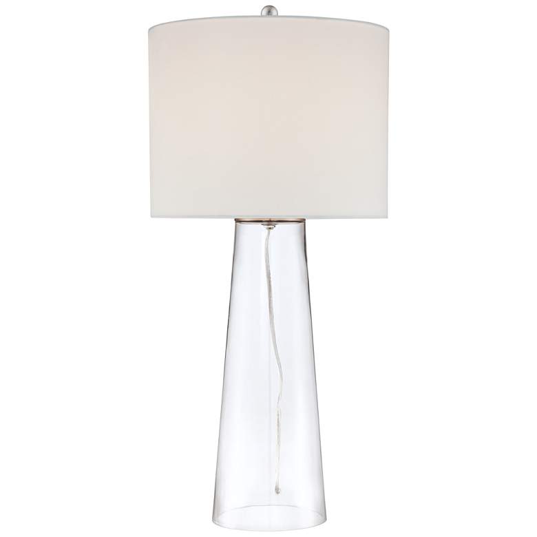 Image 3 360 Lighting Marcus 30" Modern Clear Glass Tapered Column Table Lamp