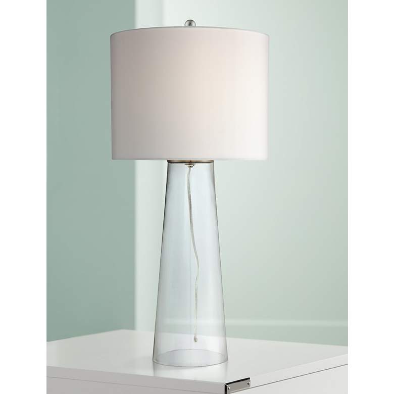 Image 2 360 Lighting Marcus 30" Modern Clear Glass Tapered Column Table Lamp