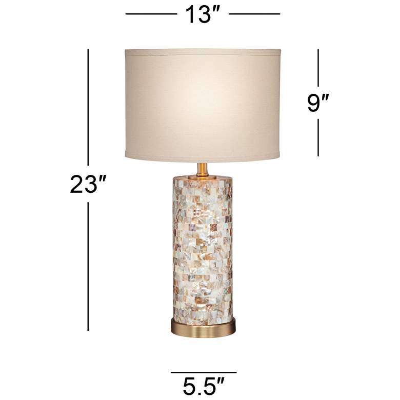Image 6 360 Lighting Margaret 23" Mother of Pearl Tile Cylinder Table Lamp more views