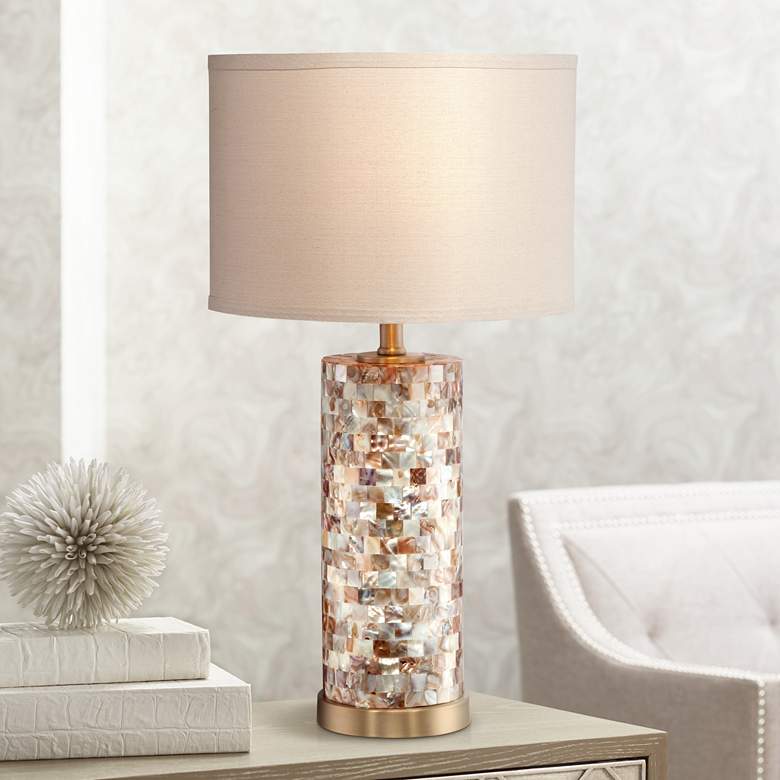 Image 6 360 Lighting Margaret 23" Mother of Pearl Tile Table Lamps Set of 2 more views