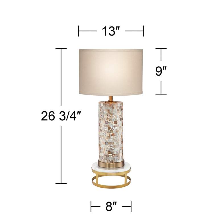Image 5 360 Lighting Margaret 26 3/4 inch Mother of Pearl Lamp with Round Riser more views