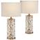 360 Lighting Margaret Mother of Pearl Tile Accent Table Lamps Set of 2