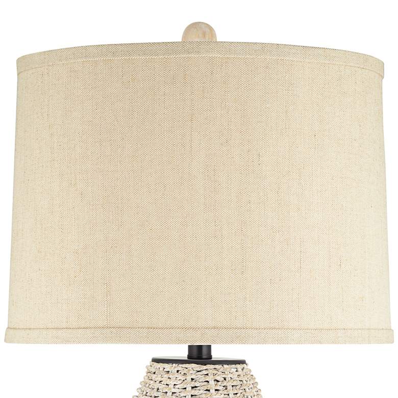 Image 4 360 Lighting Marie 31 inch High Oatmeal and Coastal White Rattan Lamp more views