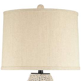 Image4 of 360 Lighting Marie 31" High Oatmeal and Coastal White Rattan Lamp more views
