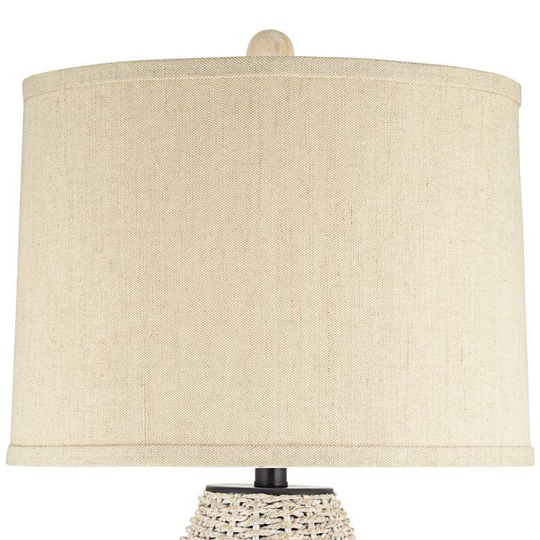 Image 4 360 Lighting Marie 31" High Oatmeal and Coastal White Rattan Lamp more views