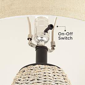 Image5 of 360 Lighting Marie 31" High Oatmeal and Coastal White Rattan Lamp more views