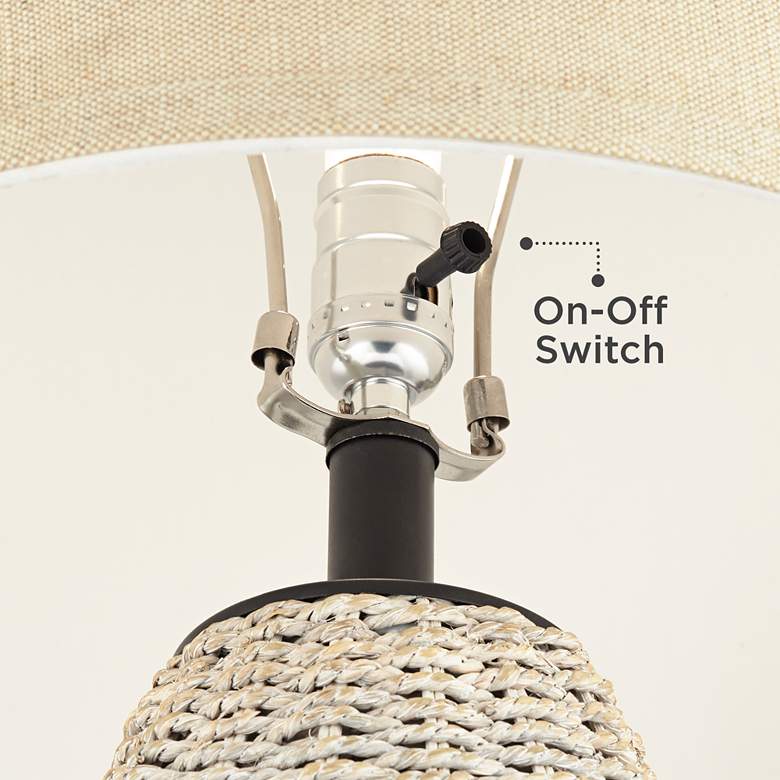 Image 5 360 Lighting Marie 31 inch High Oatmeal and Coastal White Rattan Lamp more views