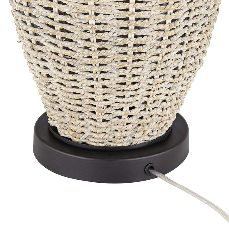 Image 7 360 Lighting Marie 31 inch High Oatmeal and Coastal White Rattan Lamp more views