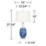 360 Lighting Marnie 27 3/4" Blue Art Glass Modern Table Lamp