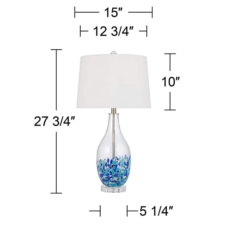 Image 7 360 Lighting Marnie 27 3/4" Blue Art Glass Table Lamps Set of 2 more views