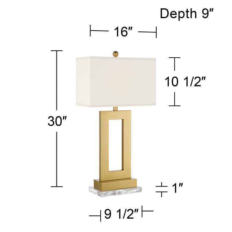 Image 7 360 Lighting Marshall 30 inch Modern Gold Table Lamp with Acrylic Riser more views
