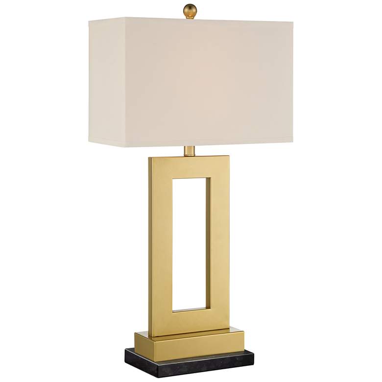 Image 1 360 Lighting Marshall Gold Open Rectangle Lamp with Black Marble Riser