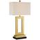 360 Lighting Marshall Gold Open Rectangle Lamp with Black Marble Riser