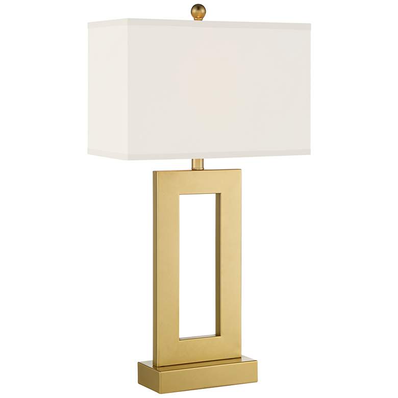 Image 2 360 Lighting Marshall Modern Luxe Gold Finish Open Rectangle Table Lamp