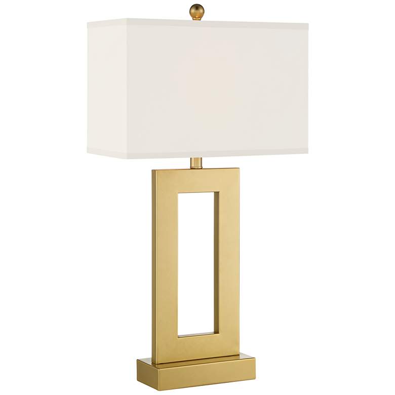 Image 3 360 Lighting Marshall Modern Luxe Gold Finish Open Rectangle Table Lamp