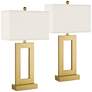 Thumbnail2 of 360 Lighting Marshall Modern Luxe Gold Open Rectangle Table Lamps Set of 2