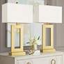 360 Lighting Marshall Modern Luxe Gold Open Rectangle Table Lamps Set of 2