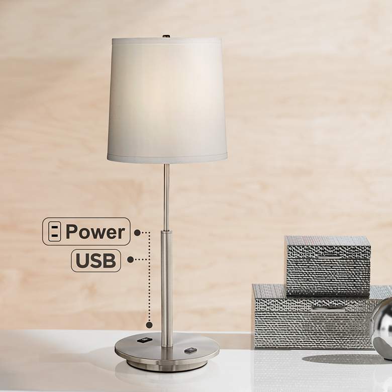 Image 1 360 Lighting Martel 28 inch High Metal USB and Outlet Table Lamp