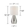 360 Lighting Marty 12 1/2" Brushed Nickel Accent Table Lamps Set of 2