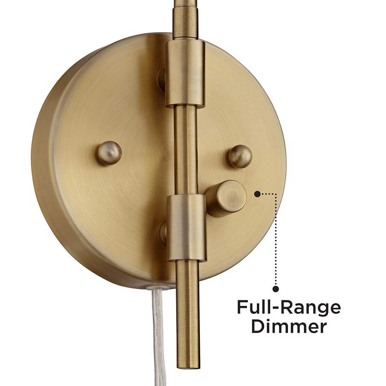 Image 5 360 Lighting Marybel Antique Brass Plug-In Swing Arm Wall Lamps Set of 2 more views
