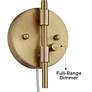 360 Lighting Marybel Antique Brass Plug-In Swing Arm Wall Lamps Set of 2