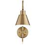 360 Lighting Marybel Antique Brass Plug-In Swing Arm Wall Lamps Set of 2
