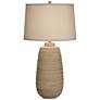 360 Lighting Maya 31" High Oatmeal Fabric Shade Faux Wood Table Lamp