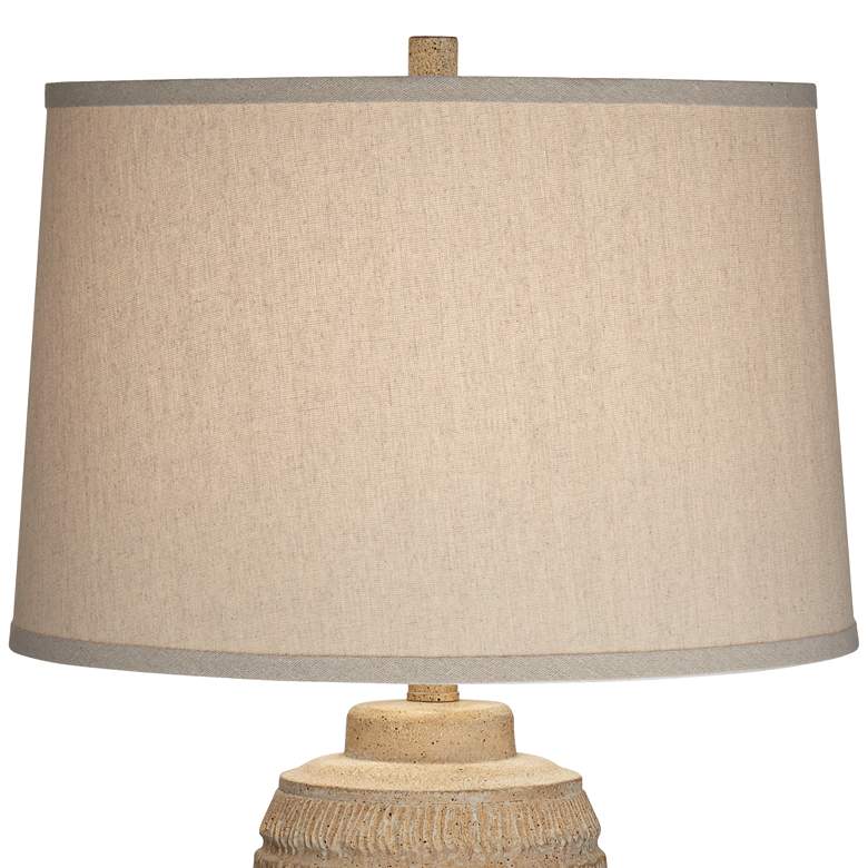 Image 4 360 Lighting Maya 31 inch High Oatmeal Fabric Shade Faux Wood Table Lamp more views