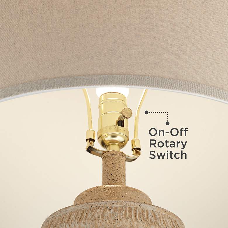 Image 6 360 Lighting Maya 31" High Oatmeal Fabric Shade Faux Wood Table Lamp more views