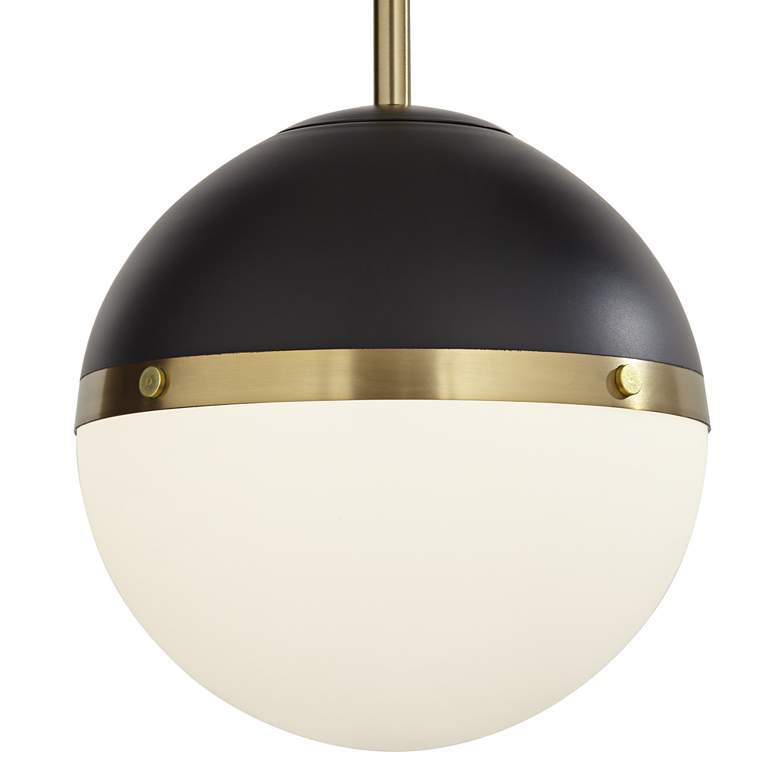 Image 3 360 Lighting McGraw 10 1/4" Wide Antique Brass and Black Mini Pendant more views